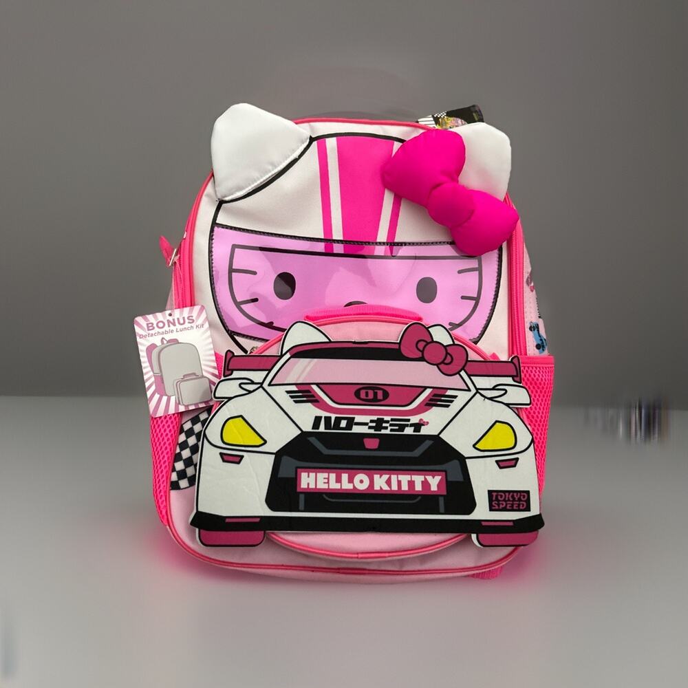 Hello Kitty Race Car Back Pack - Picture 2 of 4